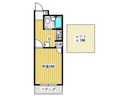 シティーパレス福島(1SK/3階)の間取り写真