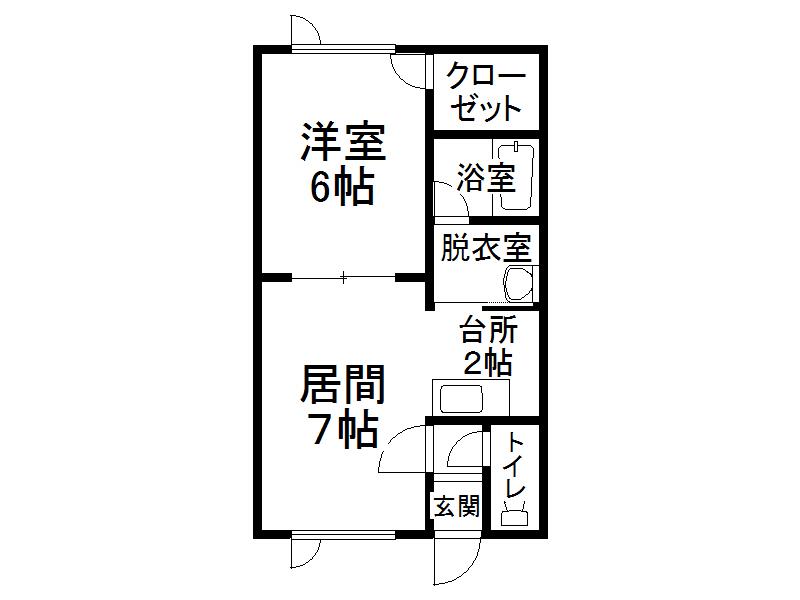 ハイツたちばな(1DK/2階)の間取り写真