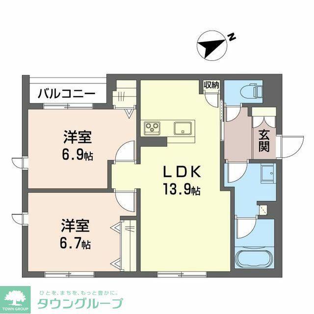 キャトル セゾン(2LDK/1階)の間取り写真