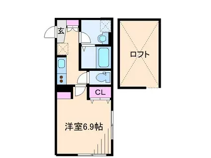 BIJOUX DEUX大倉山(1K/1階)の間取り写真