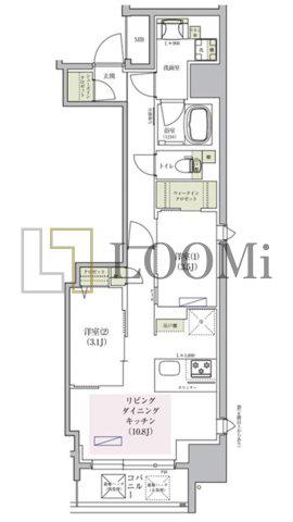 アーバネックス堺筋本町(2LDK/14階)の間取り写真