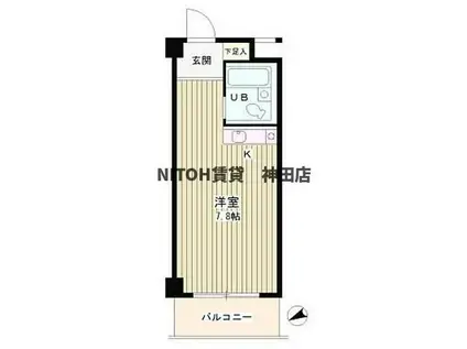 ローヤルガーデン(ワンルーム/7階)の間取り写真