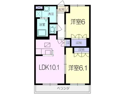 コンフォート・エミュー(2LDK/2階)の間取り写真