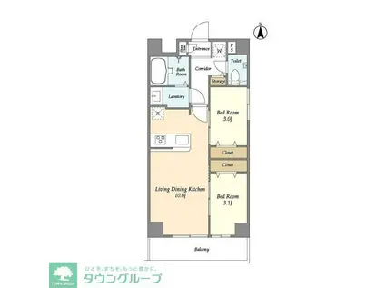 アルファコート西糀谷(2LDK/3階)の間取り写真