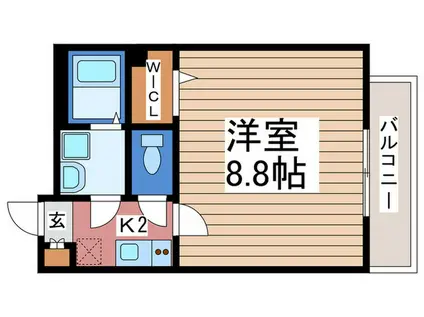 RIVER SIDE K(1K/1階)の間取り写真