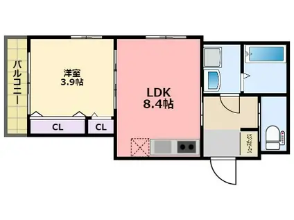 ブリリオ甲子園(1LDK/1階)の間取り写真