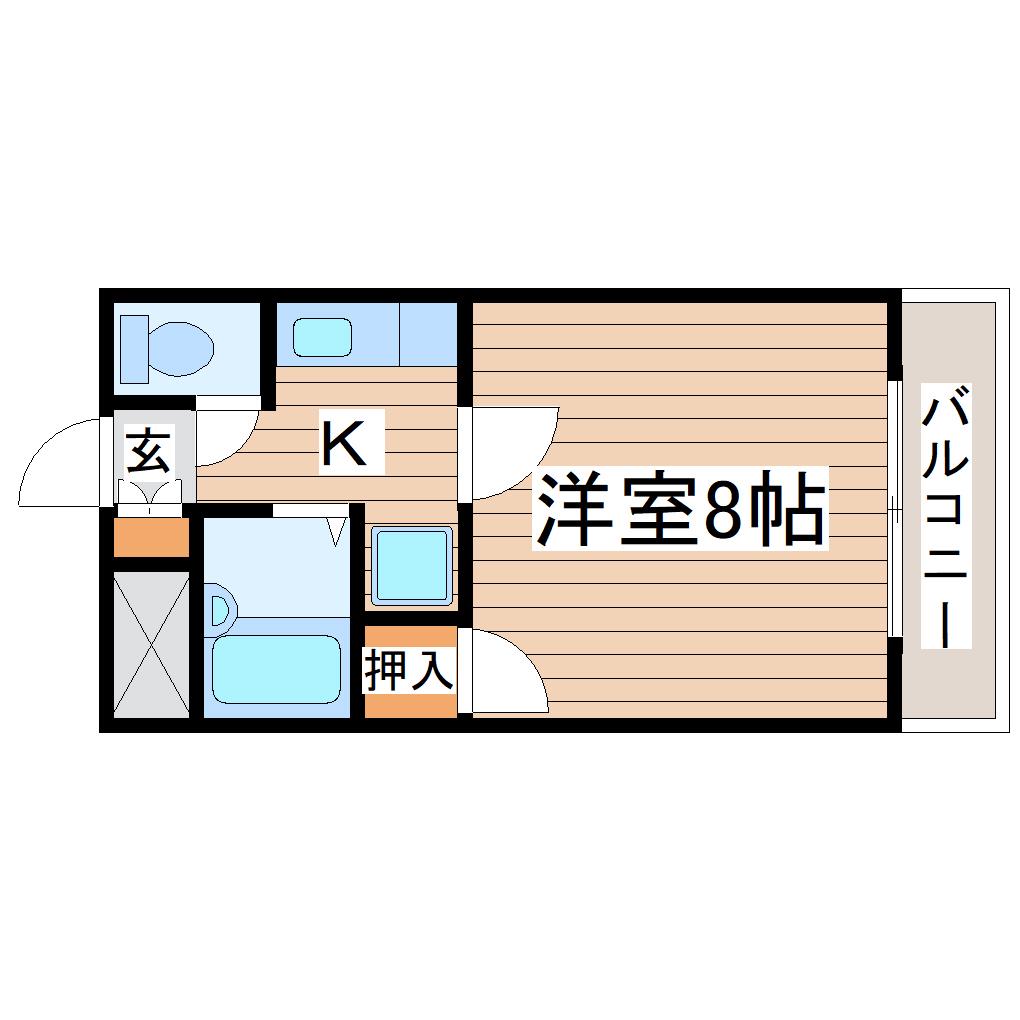 ビューパレス鹿野(1K/1階)の間取り写真