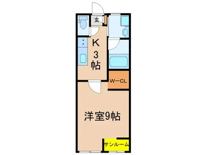 KINA・HILLS(1K/1階)の間取り写真