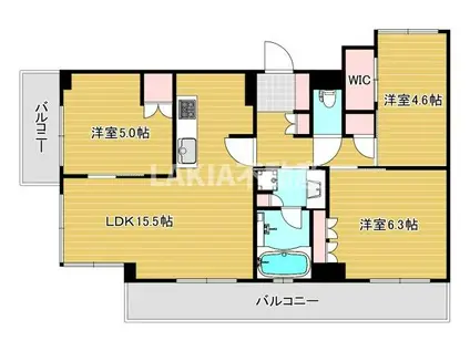 プラウドタワー阿倍野(3LDK/4階)の間取り写真