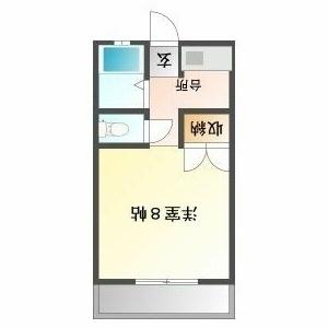 ハイム高川 C棟(1K/2階)の間取り写真
