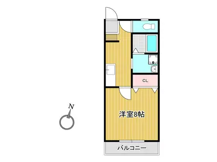メゾンオリーブ(1K/2階)の間取り写真
