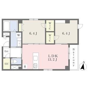 エスリア大須(2LDK/2階)の間取り写真