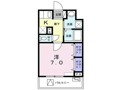 シャルフィ(1K/1階)の間取り写真