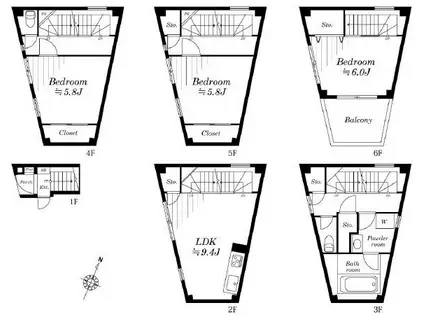 巣鴨5丁目(3LDK/1階)の間取り写真