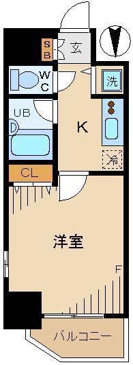 スパシエアランシア亀戸(1K/6階)の間取り写真