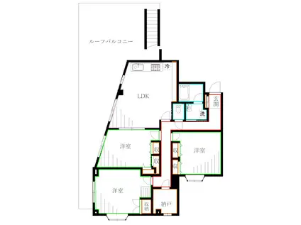 プラティーク三鷹(3SLDK/3階)の間取り写真