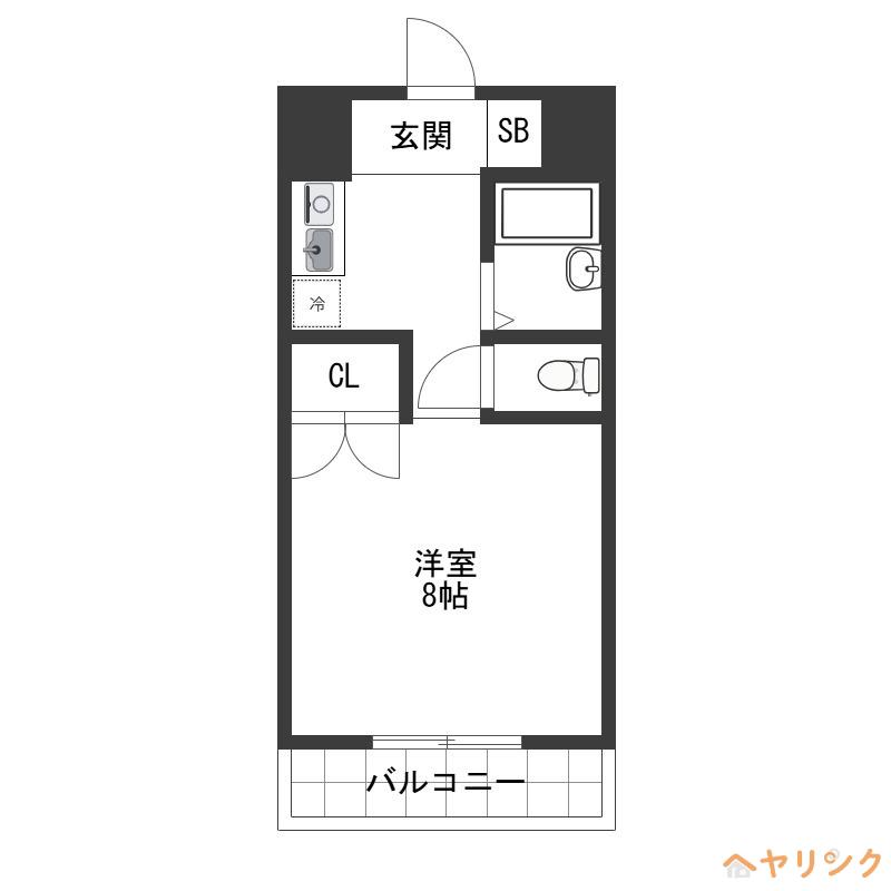 ピア ボナール(1K/5階)の間取り写真
