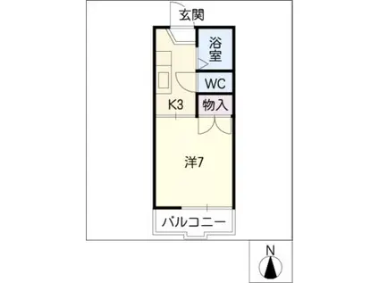 ノーブル多津美(1K/2階)の間取り写真