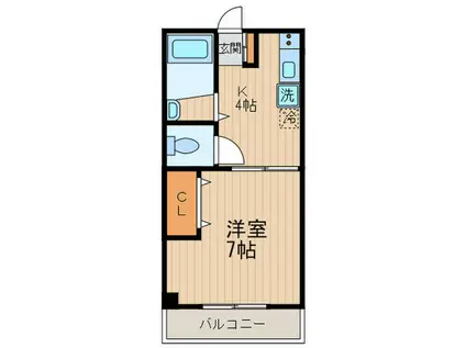 松風マンション(1K/3階)の間取り写真