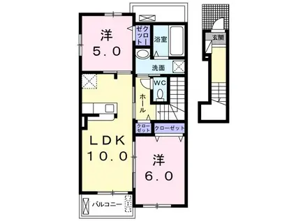 SHアネックスII(2LDK/2階)の間取り写真