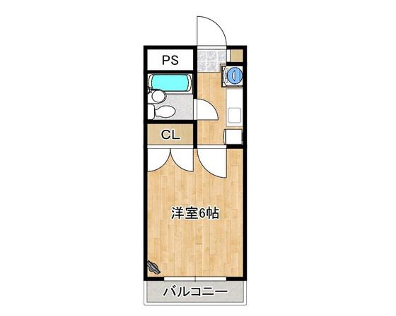 アムラックスII(1K/1階)の間取り写真