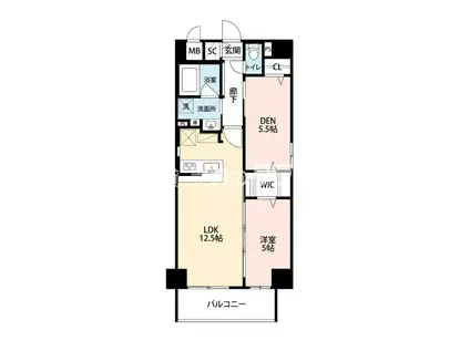 DAWN RESIDENCESANGENYAHIGASHI(1SLDK/5階)の間取り写真