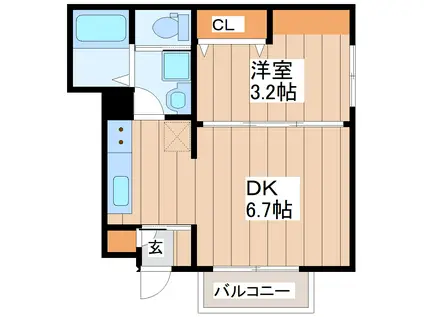 LIBRA COURT東仙台(1DK/1階)の間取り写真