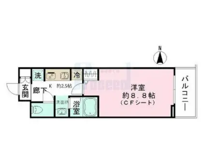 ホワイトカウンティ富士見台(1K/3階)の間取り写真