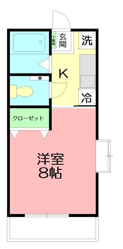 ベルフォルト(1K/2階)の間取り写真