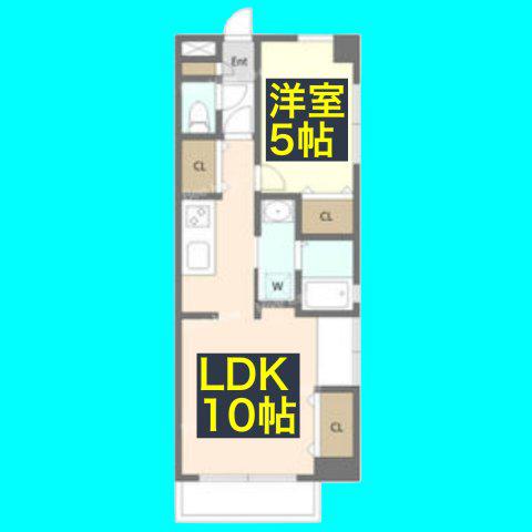 エルザ センティア筒井(1LDK/3階)の間取り写真