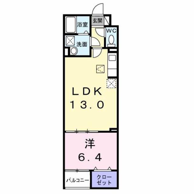 ルリアンラポーズ(1LDK/1階)の間取り写真