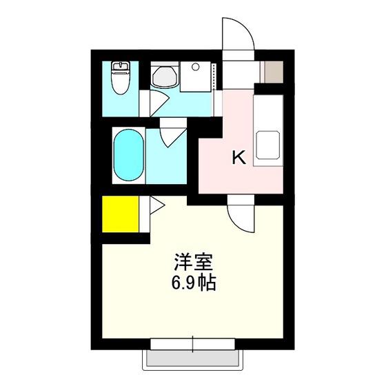 ヴァンサンク(1K/2階)の間取り写真