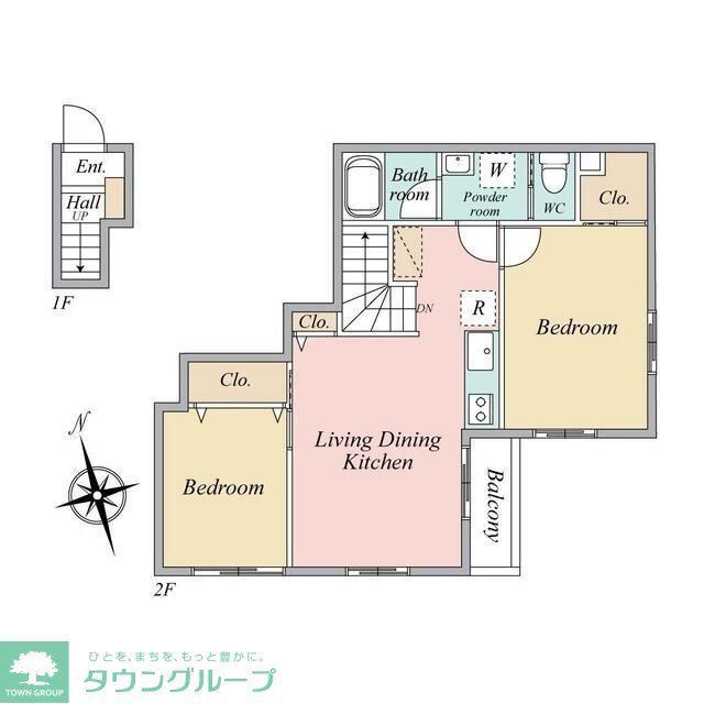 ロワジール西ヶ原(2LDK/2階)の間取り写真