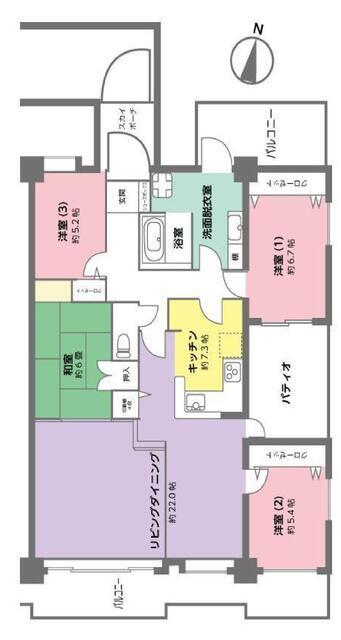 セントラルコート習志野台(4LDK/3階)の間取り写真