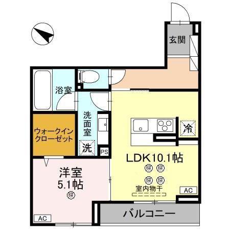 ジョウエイ深町(1LDK/3階)の間取り写真