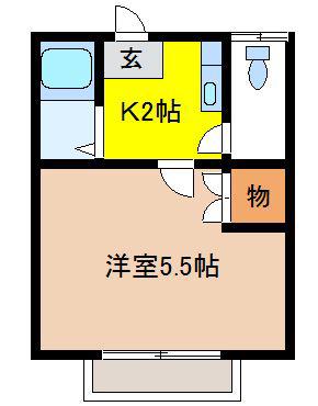 フォレストヒルズ(1K/2階)の間取り写真