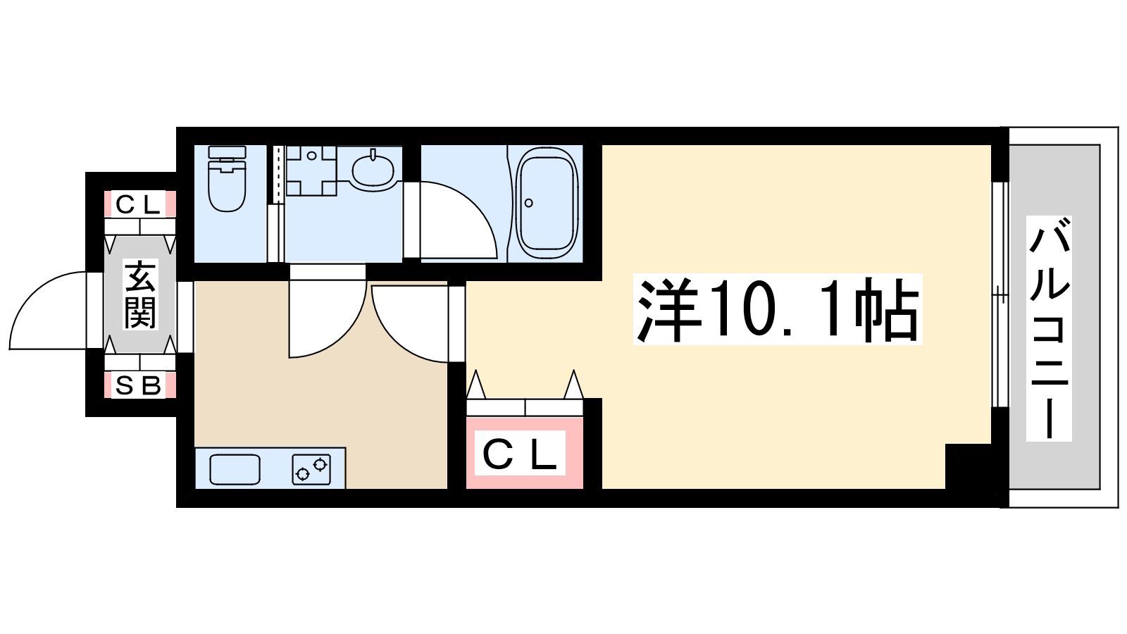 リビー東三国(1K/8階)の間取り写真