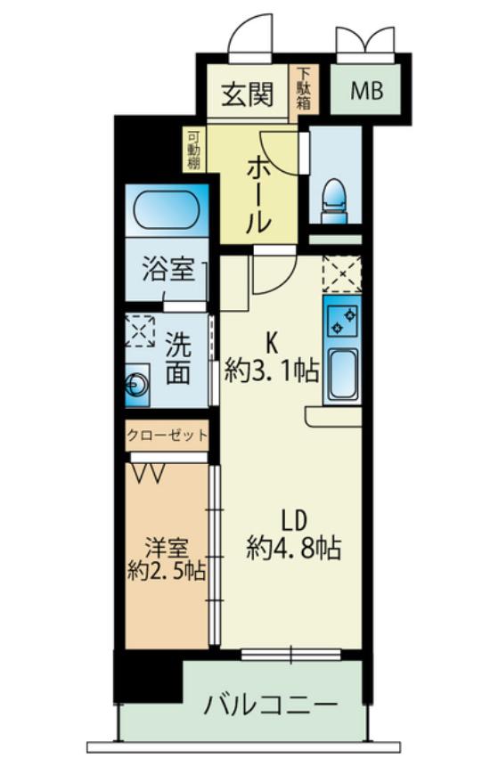 サニークレスト須崎町(1LDK/8階)の間取り写真