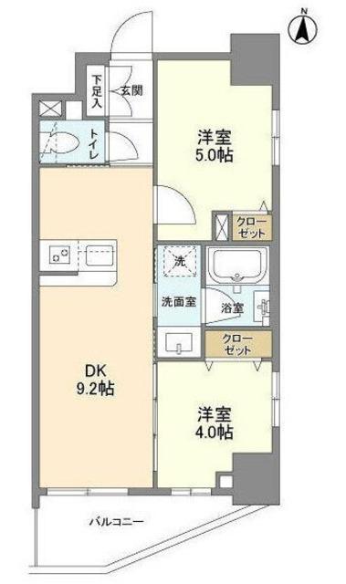 リテラス三ノ輪(2DK/7階)の間取り写真
