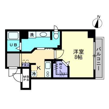 ミスト・イヨウ(1K/3階)の間取り写真