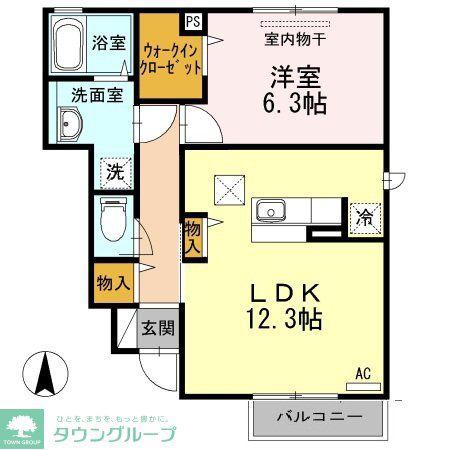 プルミエール砧2丁目(1LDK/1階)の間取り写真