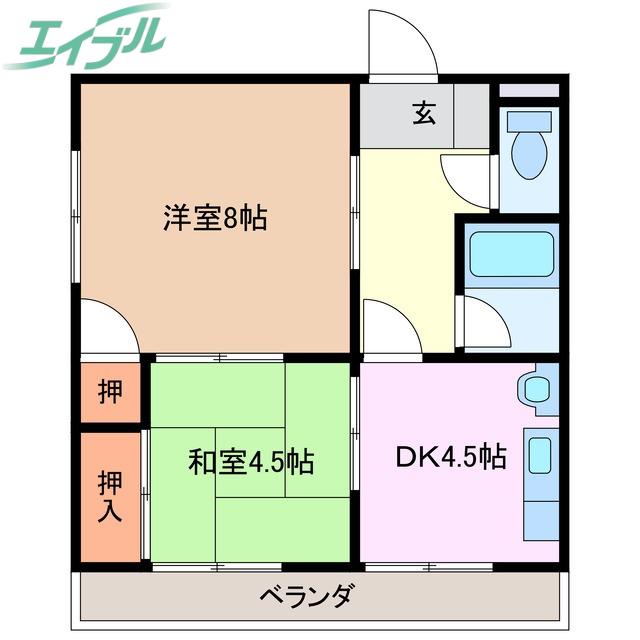 サンプラザビル(2DK/6階)の間取り写真