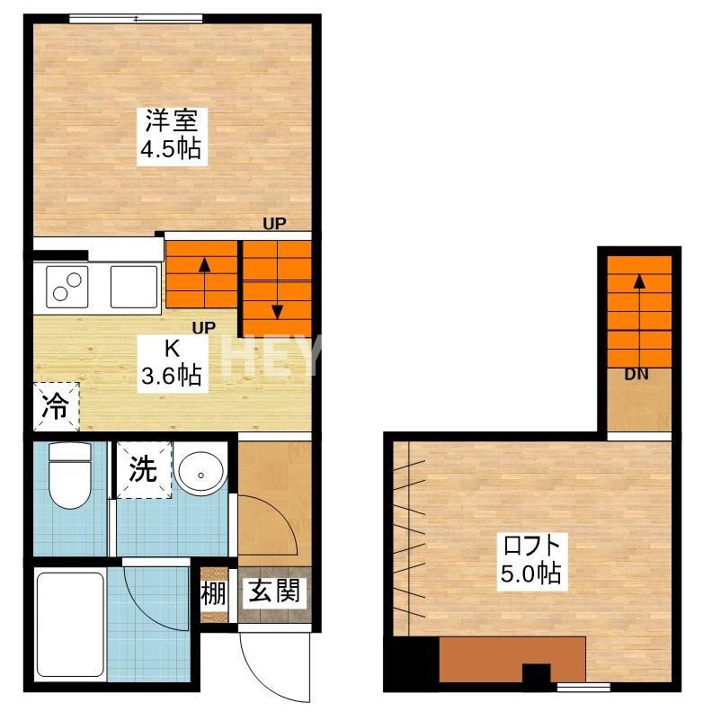QUATRI ME(1SK/1階)の間取り写真
