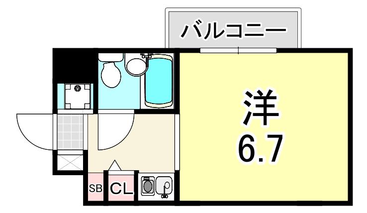 メゾンホープ立花(ワンルーム/1階)の間取り写真