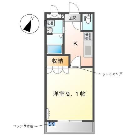 グランドボヌール(1K/3階)の間取り写真