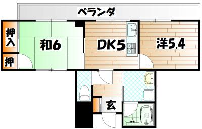 プラスワンビル(2DK/5階)の間取り写真