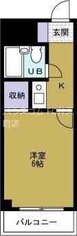 デイズハイツ八幡屋(1K/4階)の間取り写真
