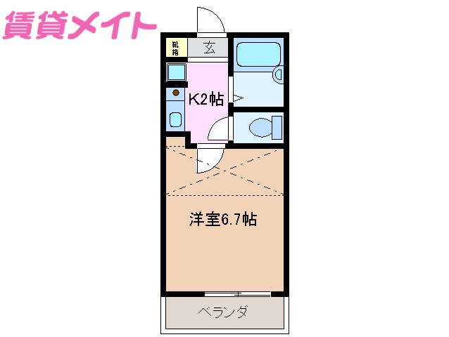 ビバリードリーム小杉(1K/1階)の間取り写真