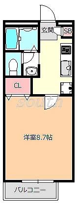 ファミール・シャトル(1K/1階)の間取り写真