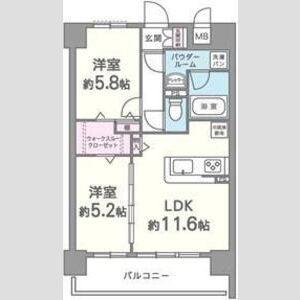 ルミエール・北梅田(2LDK/3階)の間取り写真